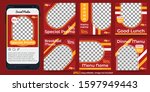 set of social media banner post ... | Shutterstock .eps vector #1597949443