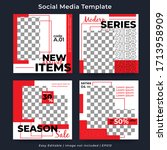 social media post template for... | Shutterstock .eps vector #1713958909