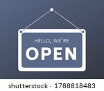 we're open hanging board.... | Shutterstock .eps vector #1788818483