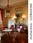 Small photo of Versailles; France - october 14 2018 : drawing room in Petit Trianon in the Marie Antoinette estate in the parc of Versailles Palace