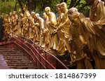 Ten Thousand Buddhas Monastery in Hong Kong mountains
