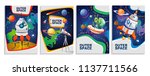  set of colorful space cards.... | Shutterstock .eps vector #1137711566