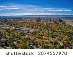 Aerial View of Aurora, Colorado in Autumn