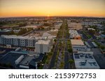Aerial View of Lancaster, California at Sunrise