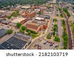 Aerial View of downtown Ames, Iowa during Summer