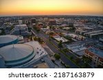 Small photo of Aerial View of Downtown Bakersfield, California Skyline