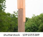 Small photo of Wood post, rabbet joint