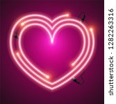 heart neon banner  | Shutterstock .eps vector #1282263316