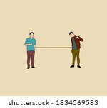 two people stand apart holding... | Shutterstock .eps vector #1834569583