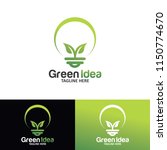 creative green idea light bulb... | Shutterstock .eps vector #1150774670