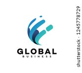 global tech logo | Shutterstock .eps vector #1245778729