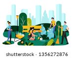 volunteering  charity social... | Shutterstock .eps vector #1356272876