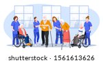 nurse taking care about seniors ... | Shutterstock .eps vector #1561613626