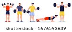 male athletes or bodybuilding... | Shutterstock .eps vector #1676593639
