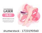 laser hair removal  female body ... | Shutterstock .eps vector #1723190560