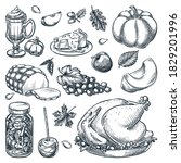 thanksgiving menu design... | Shutterstock .eps vector #1829201996