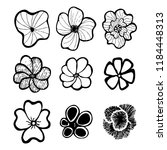 hand drawing doodle flower... | Shutterstock .eps vector #1184448313