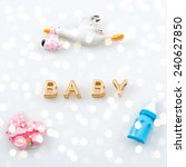 golden letters. word baby on... | Shutterstock . vector #240627850
