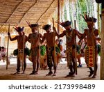 Small photo of Indians from the Brazilian Amazon of the Dessana ethnic group presenting their culture and customs to tourists in their community. City of Manaus, state of Amazonas, Brazil, July 03, 2022.