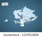 isometric 3d europe map  ... | Shutterstock .eps vector #1219512850