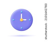 round clock. 3d vector icon.... | Shutterstock .eps vector #2101642783