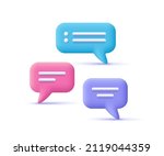speech bubbles for text. 3d... | Shutterstock .eps vector #2119044359