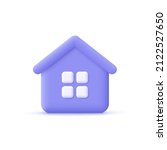 minimal house symbol. real... | Shutterstock .eps vector #2122527650