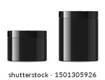 black cosmetic cream jar mockup.... | Shutterstock .eps vector #1501305926