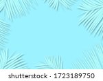 flat lay palm leaves decorated... | Shutterstock . vector #1723189750