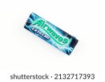 Small photo of Tesanj, Bosnia and Herzegovina - March 6 2022: Wrigley's Airwaves extreme chewing-gums pack isolated on white background