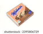 Small photo of Tesanj, Bosnia and Herzegovina - November 22 2023: Mammer Wien Schokolade wafer pack isolated on white background