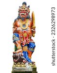 Small photo of A figurine of a sinister Balinese devil god: A menacing carved effigy representing an infernal deity revered in Balinese tradition.