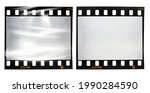 Small photo of single dia positive 35mm film snip under different flash light settings. retro photo placeholder.