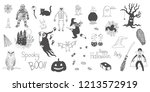 set of halloween doodle | Shutterstock .eps vector #1213572919