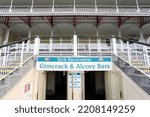 Small photo of YORK RACECOURSE, NTH YORKSHIRE, UK : 10 June 2022 : A general view of the terracing and seating of The Gimcrack Stand at York Races prior to racing