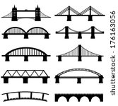 Bridge Icons Set Vector