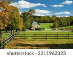 Small photo of Dutchess County, NY, USA - October 9, 2022: Farm in fall colors
