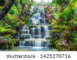 Waterfall in Thailand.View of waterfall in beautiful garden at sakon nakhon  province,Thailand.