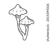 Cute Mushroom In Doodle Style....