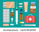 set of isolated medicines. flat ... | Shutterstock .eps vector #1641963040