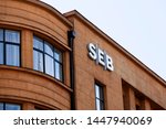 Small photo of Riga/Latvia July 9, 2019 SEB bank is a Swedish financial group for corporate customers, institutions and private individuals with headquarters in Stockholm.