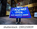 Small photo of 2023-04-20 New York USA Trump supporters march in New York City, call for his reelection in 2024, unveil world's largest Trump 2024 flag.