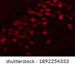 Red hearts bokeh valentines day background