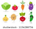 set of different cute happy... | Shutterstock .eps vector #1156288756