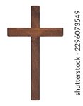 Wooden cross isolated on white...
