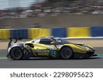 Small photo of Le Mans France - June 12-13 2022: 24 hours of Le Mans, Ferrari 488 GTE of the Inception Racing team in action on the 24 hours of Le Mans track