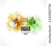  happy independence day india ... | Shutterstock .eps vector #1132402736