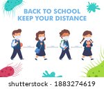 back to school for new normal... | Shutterstock .eps vector #1883274619