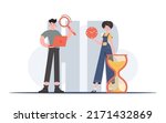 a man and a woman stand in full ... | Shutterstock .eps vector #2171432869