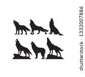 set of wolf icons on a white... | Shutterstock .eps vector #1332007886